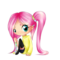 Size: 700x700 | Tagged: safe, artist:tsukelele, fluttershy, human, g4, clothes, humanized, sweater, sweatershy