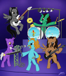 Size: 900x1031 | Tagged: safe, artist:euronymousa, pegasus, pony, unicorn, dream theater, james labrie, john myung, john petrucci, jordan rudess, mike mangini, ponified