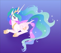 Size: 1268x1102 | Tagged: safe, artist:honeymint, artist:shevor, princess celestia, pony, g4, female, prone, solo