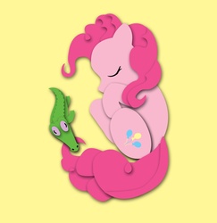 Size: 1584x1628 | Tagged: safe, artist:the-paper-pony, gummy, pinkie pie, g4, sleeping