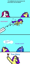 Size: 559x1179 | Tagged: safe, artist:xk1rarax, oc, oc only, pony, unicorn, comic, meme, spanish, text