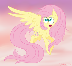 Size: 1897x1755 | Tagged: safe, artist:simbafan09, fluttershy, pegasus, pony, g4, female, mare, smiling, solo, spread wings, wings