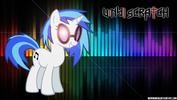 Size: 900x506 | Tagged: safe, artist:merengman, dj pon-3, vinyl scratch, g4, equalizer, wallpaper