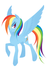 Size: 1080x1584 | Tagged: safe, artist:shevor, rainbow dash, pegasus, pony, g4, female, looking back, mare, raised hoof, solo