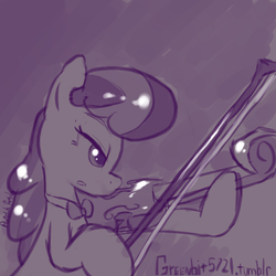 Size: 750x750 | Tagged: safe, artist:greenbit5721, symphony song, g4, 30 minute art challenge, bow (instrument), musical instrument, violin, violin bow