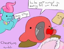 Size: 800x617 | Tagged: safe, artist:chevrium, cup cake, puffball, g4, 30 minute art challenge, crossover, kirby, kirby (series)