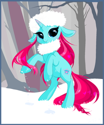 Size: 1167x1400 | Tagged: safe, artist:pony-boggle, snowcatcher, pony, g4, snow, solo, winter