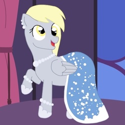 Size: 412x412 | Tagged: safe, artist:paper-doodle, derpy hooves, pegasus, pony, g4, clothes, dress, female, gala dress, mare