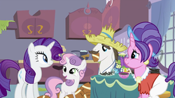 Size: 993x559 | Tagged: safe, artist:capnpea, edit, edited screencap, screencap, cookie crumbles, hondo flanks, rarity, sweetie belle, pony, unicorn, g4, sisterhooves social, american football, belle sisters, female, filly, foal, male, mare, rarity's parents, ship:cookieflanks, siblings, sisters, stallion