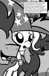 Size: 900x1391 | Tagged: safe, artist:bronycurious, trixie, pony, comic:recovery, g4, female, mare, monochrome