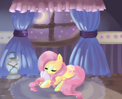 Size: 1142x928 | Tagged: safe, artist:rppirate, angel bunny, fluttershy, g4, sleeping