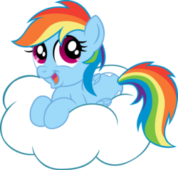 Size: 3137x3000 | Tagged: safe, artist:aleximusprime, artist:firestorm-can, rainbow dash, g4, chibi, cloud, colored, simple background, transparent background, vector