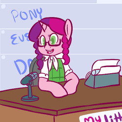 Size: 450x450 | Tagged: safe, artist:mt, oc, oc only, oc:marker pony, desk, escii keyboard, pony every day, typewriter