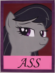 Size: 600x800 | Tagged: safe, artist:iceroadlion, edit, octavia melody, earth pony, pony, g4, ass, butt, female, poster, solo