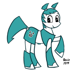 Size: 1251x1229 | Tagged: safe, artist:ozziescribbler, female, jenny wakeman, mare, my life as a teenage robot, ponified, simple background, transparent background