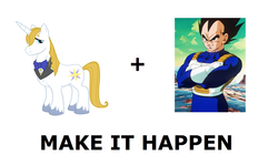 Size: 1176x700 | Tagged: safe, prince blueblood, g4, dragon ball, dragon ball z, dragonball z abridged, exploitable meme, make it happen, meme, meta, vegeta