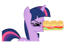 Size: 1322x750 | Tagged: safe, edit, twilight sparkle, pony, unicorn, g4, female, food, mare, not porn, sandwich, sandwich censorship, simple background, solo, submarine sandwich, transparent background, unicorn twilight, wat