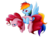 Size: 3000x2300 | Tagged: safe, artist:munkari, pinkie pie, rainbow dash, earth pony, pegasus, pony, g4, my little pony: friendship is magic, too many pinkie pies, carrying, female, floppy ears, mare, sad, scene interpretation, simple background, transparent background