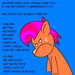 Size: 500x500 | Tagged: safe, babs seed, ask babs seed, g4, one bad apple, ask, ms paint