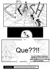 Size: 900x1273 | Tagged: safe, artist:0ryomamikado0, editor:mercury2099, twilight sparkle, comic:the unexpected love life of dusk shine, g4, comic, rule 63, spanish, translation