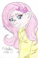 Size: 1024x1580 | Tagged: safe, artist:vivifox495, fluttershy, human, g4, humanized