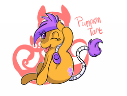 Size: 700x525 | Tagged: safe, artist:cotton, pumpkin tart, earth pony, pony, g3, 2012, female, mare, simple background, sitting, solo, white background