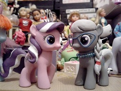 Size: 800x600 | Tagged: safe, artist:oak23, diamond tiara, silver spoon, pony, g4, brushable, customized toy, glasses, irl, photo, toy