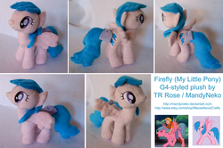 Size: 2400x1592 | Tagged: safe, artist:mandyneko, firefly, pony, g1, g4, g1 to g4, generation leap, irl, photo, plushie, solo, tail bow