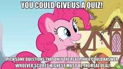 Size: 960x540 | Tagged: safe, edit, edited screencap, screencap, pinkie pie, earth pony, pony, g4, too many pinkie pies, alternate ending, female, hooves together, image macro, mare, solo