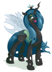 Size: 900x1233 | Tagged: safe, artist:xeella, queen chrysalis, changeling, changeling queen, g4, crown, female, jewelry, regalia, simple background, solo, transparent background, transparent wings, wings