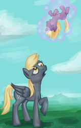 Size: 2350x3693 | Tagged: safe, artist:chuzoley, derpy hooves, dinky hooves, pegasus, pony, g4, female, mare