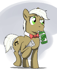 Size: 600x767 | Tagged: artist needed, dead source, safe, frederic horseshoepin, earth pony, pony, g4, 30 minute art challenge, beer, gif, male, non-animated gif, stallion