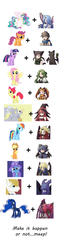 Size: 1000x4200 | Tagged: safe, applejack, derpy hooves, fluttershy, prince blueblood, princess celestia, princess luna, rainbow dash, scootaloo, trixie, twilight sparkle, pegasus, pony, g4, cierra, dept. heaven, ein, exploitable meme, female, fia, hector, ledah rozwelli, lina, make it happen, malice ructor, mare, riviera the promised land, rose r. crawford, serene, seth, ursula