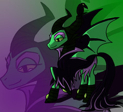 Size: 3501x3195 | Tagged: safe, artist:emra-green, bicorn, crossover, disney, horn, maleficent, ponified