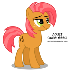 Size: 5000x5000 | Tagged: safe, artist:austiniousi, babs seed, earth pony, pony, g4, one bad apple, absurd resolution, adult, female, older, simple background, solo, transparent background, vector, wrong cutie mark