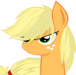 Size: 6500x6395 | Tagged: safe, artist:godoffury, applejack, earth pony, pony, g4, absurd resolution, bust, female, portrait, serious face, simple background, solo