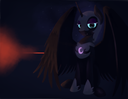 Size: 3000x2333 | Tagged: safe, artist:hiponov, nightmare moon, alicorn, pony, g4, female, looking at you, mare, sitting, solo