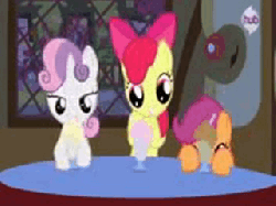Size: 320x240 | Tagged: safe, screencap, apple bloom, scootaloo, sweetie belle, g4, one bad apple, animated, female