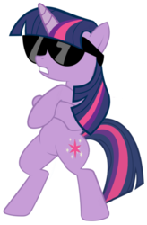 Size: 419x640 | Tagged: safe, artist:slythebrony, twilight sparkle, pony, unicorn, g4, may the best pet win, bipedal, female, gangnam style, mare, simple background, solo, sunglasses, transparent background, vector