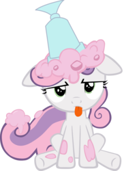 Size: 2909x4000 | Tagged: safe, artist:luks6882, sweetie belle, pony, unicorn, g4, one bad apple, messy, milkshake, simple background, sweetie belle is not amused, transparent background, unamused, vector