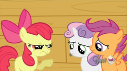 Size: 768x432 | Tagged: safe, screencap, apple bloom, scootaloo, sweetie belle, g4, my little pony: friendship is magic, one bad apple