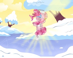 Size: 3750x3000 | Tagged: safe, artist:mrmrman363, pinkie pie, g4, crystallized, ice, skating, winter