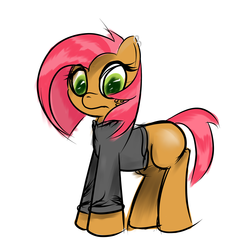 Size: 3000x3000 | Tagged: safe, artist:timeforsp, babs seed, pony, g4, one bad apple, clothes, female, older, shirt, simple background, solo