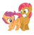 Size: 700x726 | Tagged: dead source, safe, artist:kuren247, babs seed, scootaloo, earth pony, pegasus, pony, g4, one bad apple, butt bump, butt to butt, butt touch, female, filly, simple background, transparent background