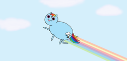 Size: 1064x515 | Tagged: safe, artist:that-technique, rainbow dash, horse, g4, adventure time, crossover, fanart, male, nyan cat, nyan dash, poo brain, rainbow