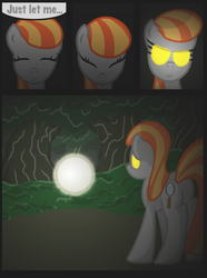 Size: 760x1020 | Tagged: safe, artist:template93, oc, oc only, oc:ruby, oc:ruby (story of the blanks), earth pony, ghost, ghost pony, pony, comic:story of the blanks (template93), story of the blanks, butt, comic, plot