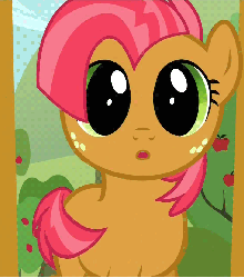 Size: 952x1080 | Tagged: safe, edit, edited screencap, screencap, babs seed, earth pony, pony, g4, one bad apple, animated, female, filly, foal, pomf, reversed, tailboner