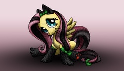 Size: 3097x1774 | Tagged: safe, artist:metadragonart, fluttershy, cat, g4, cat ears, costume, emoshy, fluttercat, hair dye, solo