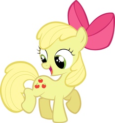 Size: 3632x3905 | Tagged: safe, artist:fey-rune, apple bloom, applejack, earth pony, pony, g4, alternate cutie mark, cutie mark, female, filly, foal, fusion, fusion:apple bloom, fusion:applejack, fusion:bloomjack, inazuma eleven, inazuma eleven go, inazuma eleven go chrono stone, mixi max, parody, solo