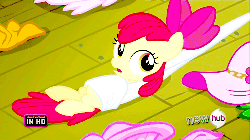 Size: 500x281 | Tagged: safe, screencap, apple bloom, g4, one bad apple, animated, female, tied up